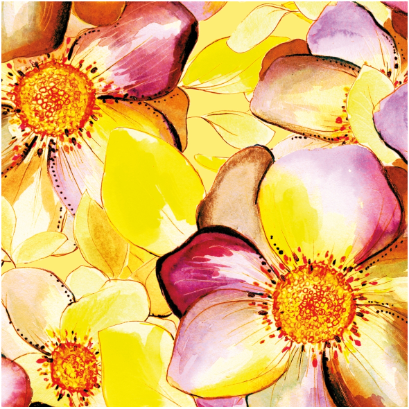 Tkanina 28460 | Mnóstwo kwiatów i kolor słoneczny