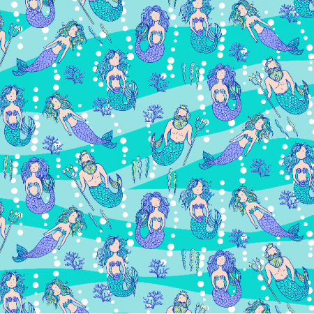 Fabric 2975 | mermaids and tritons