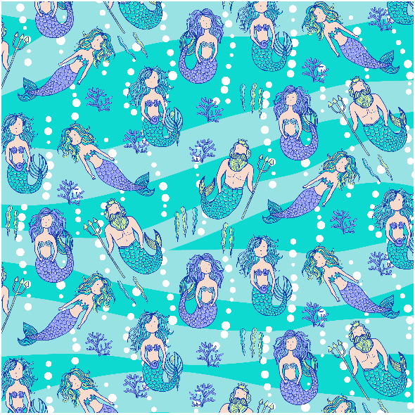 Tkanina 2975 | mermaids and tritons