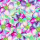 Fabric 28482 | Mnóstwo kwiatów zielony, różowy, niebieski