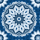 Tkanina 28488 | Floral geometric mandala with hearts and anchors in classic blue colors