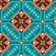 Tkanina 28524 | New crispy blue v shapes, flowers and other geometrics