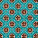 Tkanina 28524 | New crispy blue v shapes, flowers and other geometrics