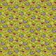 Fabric 28571 | Duck and drake are looking at each other in a park with folk flowers
