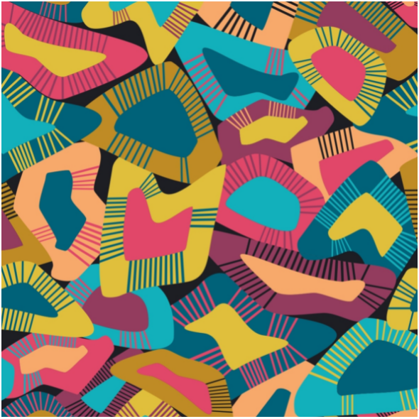 Fabric 28591 | Mixed shapes bright abstract geometrics
