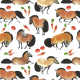 Fabric 28620 | Koniki z marchewkami i jabłkami