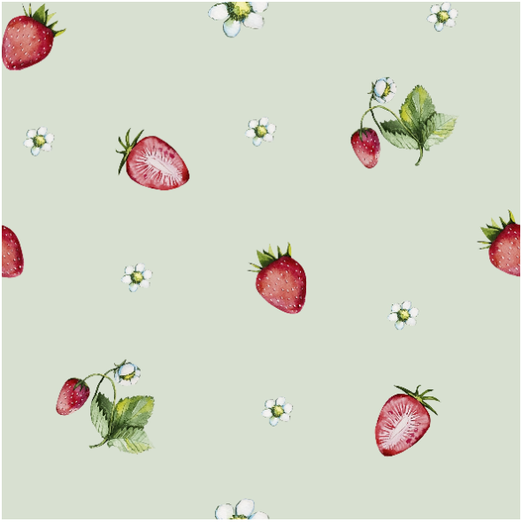 Fabric 28762 | Truskawki na zielonym 
