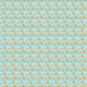 Fabric 28766 | ORNAMENTALNE pomarańczowo-żółte KWIATY W STYLU RETRO NA niebieskim TLE