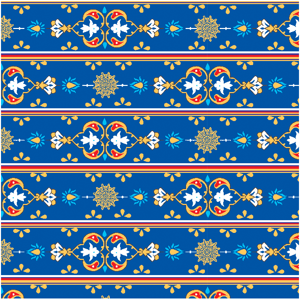 Fabric 29118 | oriental blue 2 paski 7.5 cm