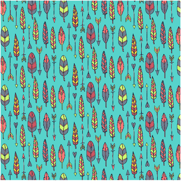 Fabric 3061 | feathers and arrows