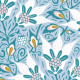 Fabric 29421 | Fancy white flowering climbing vine with berries, accented leaves and curves.