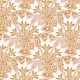 Fabric 29422 | Enchanting flowering climbing vine pink and mustard, medium scale