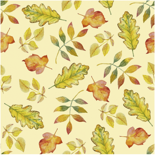 Fabric 29432 | Jesienne liście na żółtym