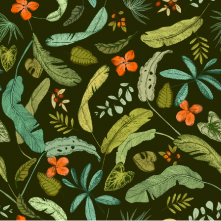 Fabric 29454 | tropical plants