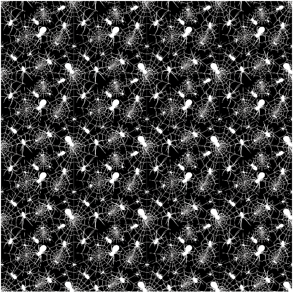 Tkanina 29465 | 5 cm spiders b/w