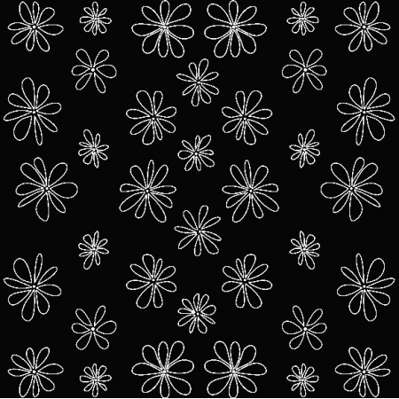 Fabric 29579 | KWIATKI 12 WHITE / BLACK