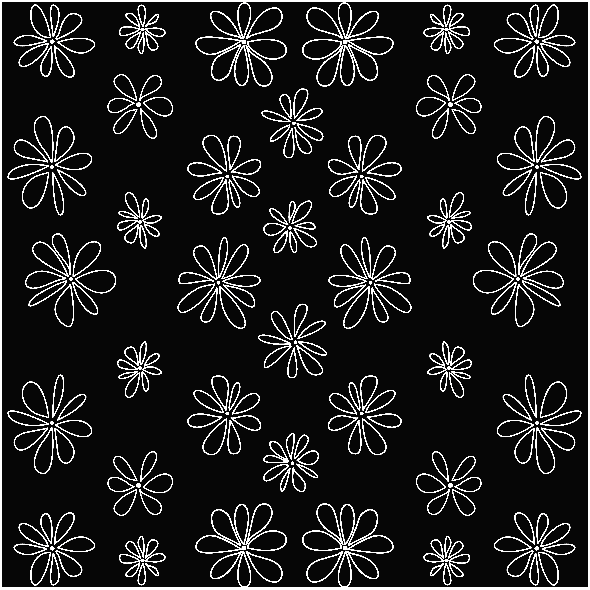 Tkanina 29579 | KWIATKI 12 WHITE / BLACK