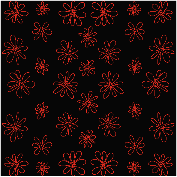 Tkanina 29580 | KWIATKI 13 RED - BLACK