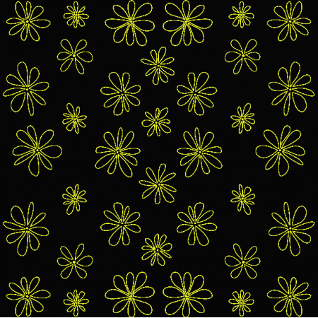 Fabric 29581 | KWIATKI 14 YELLOW - BLACK