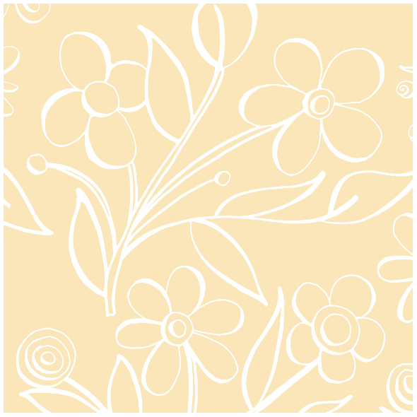 Tkanina 485 | floral tile in butter