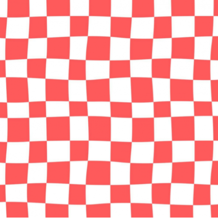 Fabric 30235 | Trendy modern Checkered bright orange-red