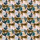 Tkanina 30370 | Baby mustard tigers in the forest on pink 0