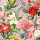 Fabric 30544 | Ogród Botaniczny Na Różowym Tle