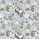 Fabric 30586 | Duże Białe Kwiaty Na Błękitnym Niebie