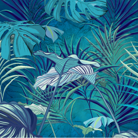 Tkanina 30761 | Blue Foliage