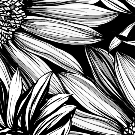 Tkanina 30773 | Sunflowers B&W
