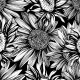 Tkanina 30773 | Sunflowers B&W