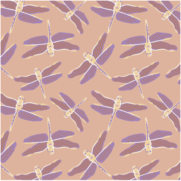 Fabric 3203 | dragonflies, brown