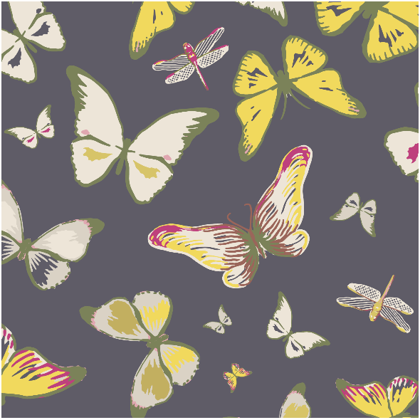 Fabric 3206 | butterflies, black