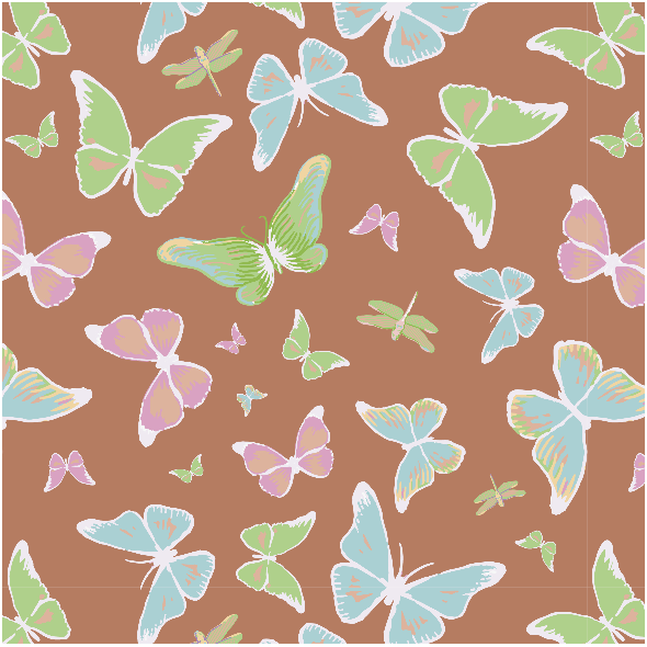 Fabric 3207 | butterflies, brown