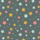 Tkanina 3211 | stars, black