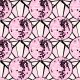 Tkanina 31134 | Mirror disco balls in pink and black