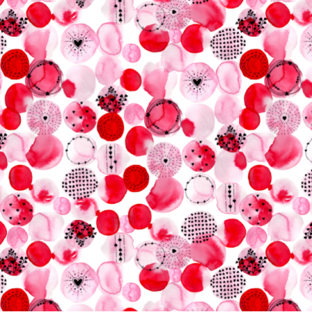 31135 | watercolor dots and hearts in pink and red