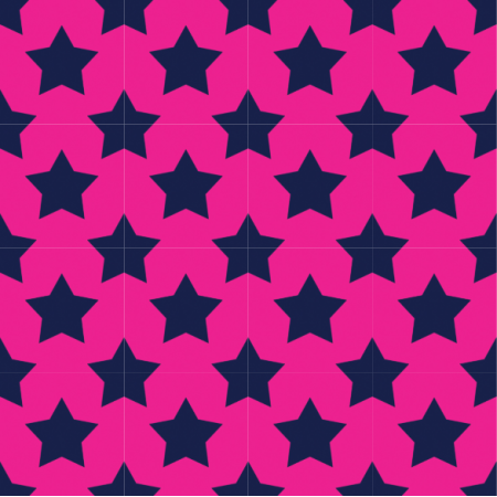31352 | Navy blue stars on hot pink