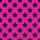 Tkanina 31352 | Navy blue stars on hot pink