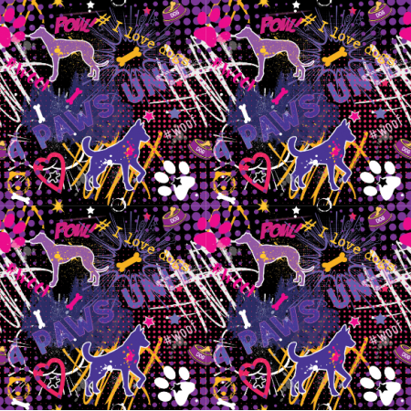 Fabric 31661 | Doggies purple/ pink 10cm [kp]