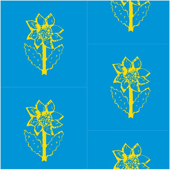 Tkanina 31932 | Sunflower - blue yellow pattern