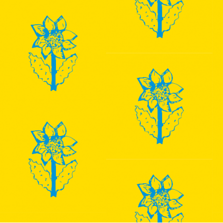 Fabric 31933 | Sunflower - yellow blue pattern