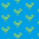 Tkanina 31936 | Bird  blue yellow pattern