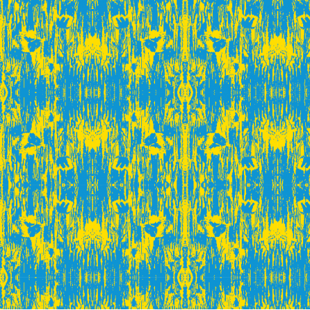Tkanina 31971 | Abstract blue yellow pattern