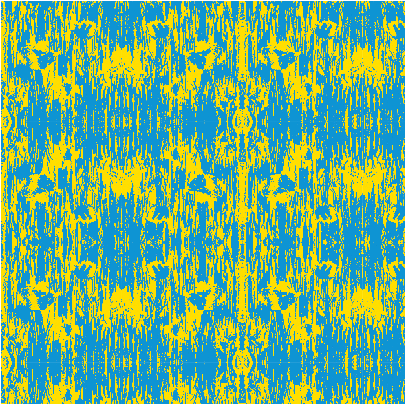 Fabric 31971 | Abstract blue yellow pattern
