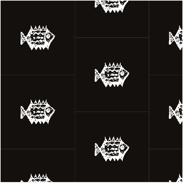 Fabric 31974 | fish black white pattern