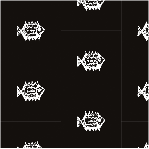 Tkanina 31974 | fish black white pattern