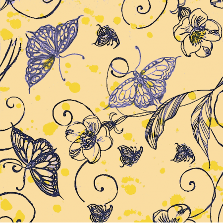 Fabric 32272 | motyl i kwiat3