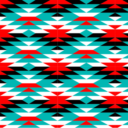 Tkanina 32459 | Tribal red mint black