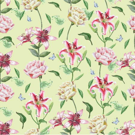 Fabric 32544 | Lilies and peonies